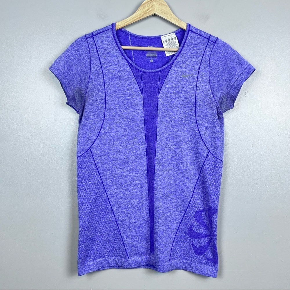 Nike Women's Dri-Fit Purple Geometric Performance Running Shirt 520292 Size M